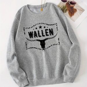M WALLEN LEOPARD GREAY PULL OVER SWEATSHIRT MORGAN WALLEN WESTERN TOUR - GREY